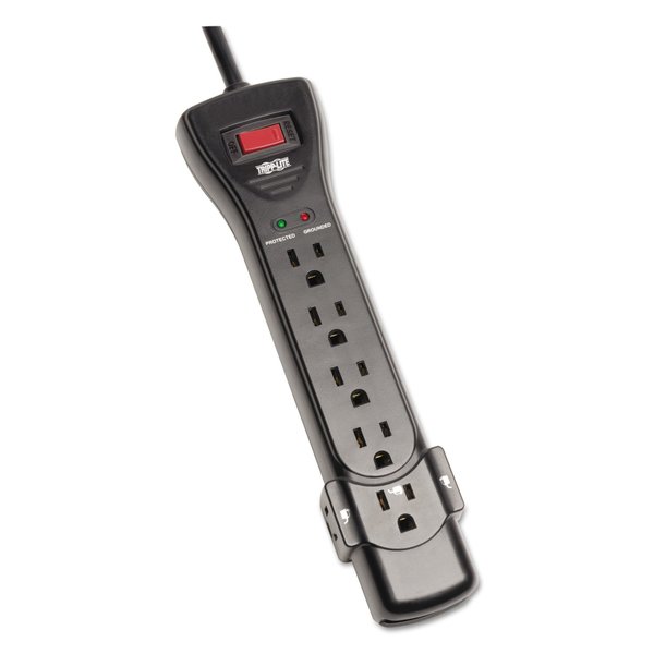 Tripp Lite Protect It! Surge Protector, 7 AC Outlets, 7 ft Cord, 2,160 J, Black SUPER7B